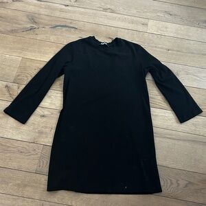 REFORMATION Zola Long‎ Sleeve Ribbed Mini Dress Relaxed TENCEL SPANDEX Black S